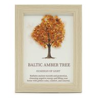 Cuadro de piedra preciosa - Árbol de la Vida - ámbar báltico (20x14.7x1cm)
