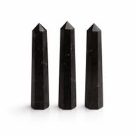 Punta obelisco de seis caras de piedra preciosa, aprox. 11 cm - Turmalina negra