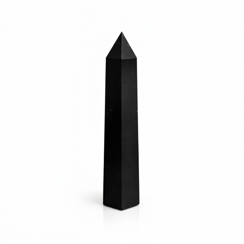 Punta obelisco de seis caras de gema aprox. 17 cm - Turmalina negra
