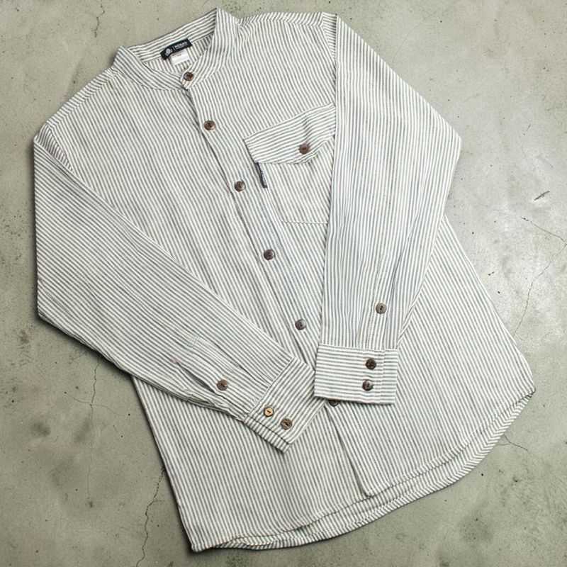 Nomad Sari Grandad Shirt - Piedra Gris - Mediano
