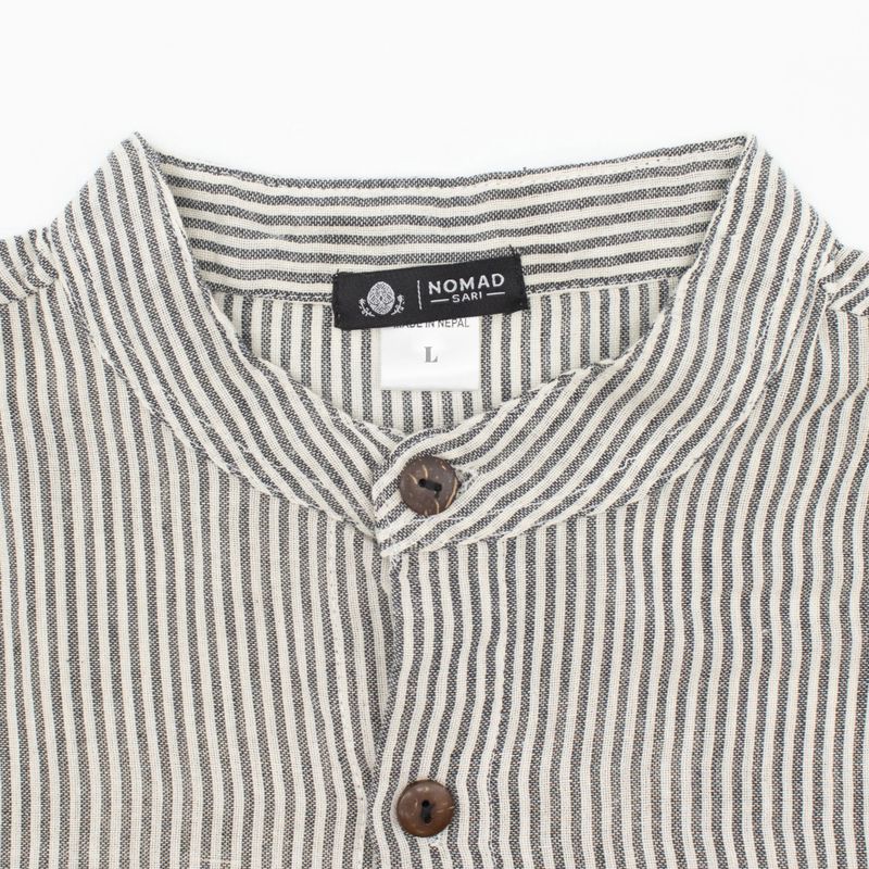 Nomad Sari Grandad Shirt - Piedra Gris - Mediano