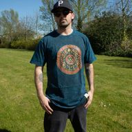 Camiseta de algodón lavado a piedra Nomad Sari - Mantente salvaje, hijo de la luna - Azul - Grande