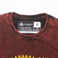 Nomad Sari Camiseta de algodón lavado a la piedra - Mandala de dragón - granate - pequeña