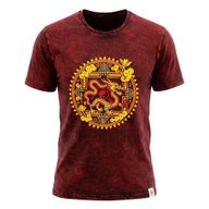 Nomad Sari Camiseta de algodón lavado a la piedra - Mandala de dragón - granate - Grande