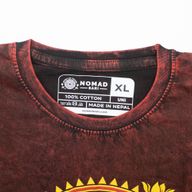 Nomad Sari Camiseta de algodón lavado a piedra - Mandala de Dragón - Granate - XL