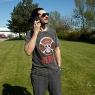 Nomad Sari Camiseta de algodón lavado a piedra - Rebel - Carbón - Pequeño