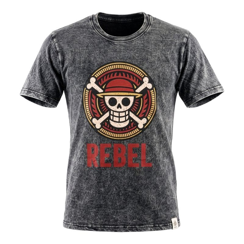 Nomad Sari Camiseta de algodón lavado a la piedra - Rebel - Carbón - Mediano