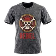 Nomad Sari Camiseta de algodón lavado a piedra - Rebel - Carbón - Grande