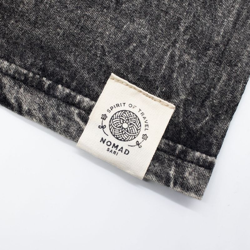 Nomad Sari Camiseta de algodón lavado a piedra - Rebel - Carbón - Grande
