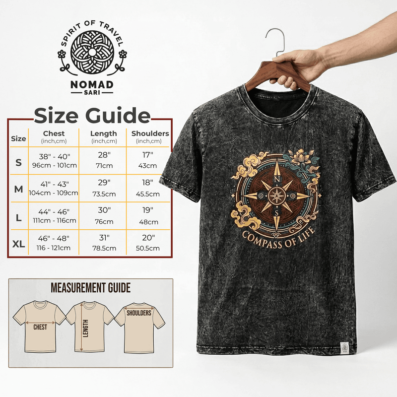 Nomad Sari Camiseta de algodón lavado a la piedra - Rebel - Carbón - Mediano