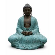 Buda tailandés grande de turquesa y piedra - 0.96m