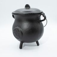 Caldero de hierro fundido extra grande con pentágono de 23x18 cm (al menos 4 kg)
