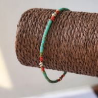 Pulsera nepalí de gemas extrafinas - Turquesa y piedra