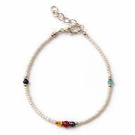 Pulsera nepalesa de gemas extrafinas - Perla y cuentas talladas