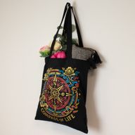 Bolso tote icónico y clásico - Brújula de la Vida - Negro 6oz