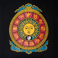 Bolso tote icónico y clásico - Sol del Zodíaco - Negro 6 oz