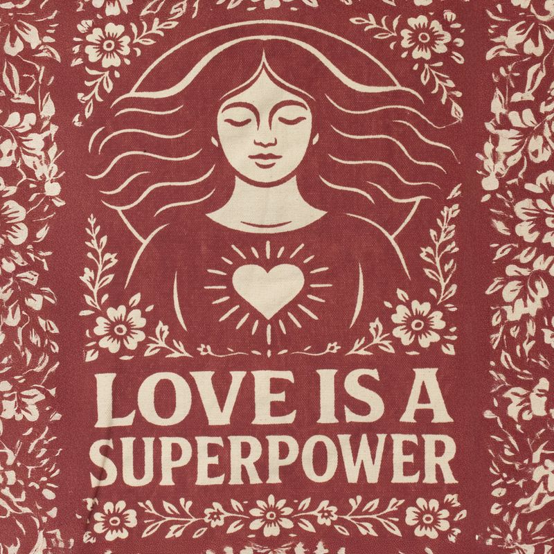 Nomad Sari Iconic Toni Tote Bag - El amor es un superpoder - Natural 10oz