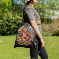 Bolso tote icónico y clásico - Brújula de la Vida - Negro 6oz