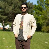 Nomad Sari Camiseta de algodón lavado a piedra - Compás de la Vida - Carbón - Grande