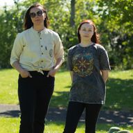 Nomad Sari Camiseta de algodón lavado a la piedra - Brújula de la Vida - Gris carbón - XL