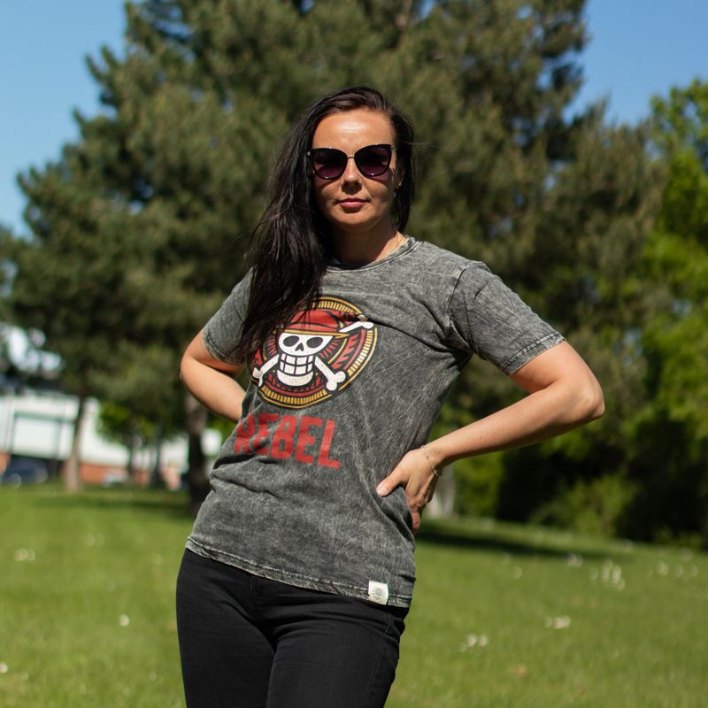 Nomad Sari Camiseta de algodón lavado a piedra - Rebel - gris carbón - XL