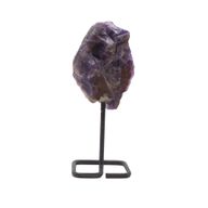 Muestra mineral en soporte metálico - amatista