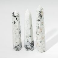 Piedra preciosa de punta obelisco de seis caras, aprox. 17 cm - piedra luna arcoíris