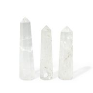 Punta de obelisco de seis caras de piedra preciosa aprox. 11 cm - Cuarzo claro