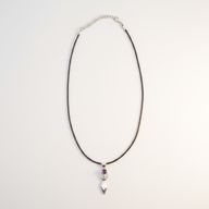 Colgantes devocionales de la India - Baño de plata (Cordón de 45 cm) - Diosa Amatista