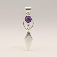 Colgantes devocionales de la India - Baño de plata (Cordón de 45 cm) - Diosa Amatista