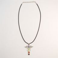 Colgantes devocionales de la India - Baño de plata (cordón de 45 cm) - Ángel Chakra
