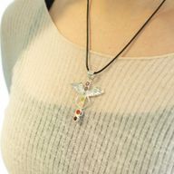 Colgantes devocionales de la India - Baño de plata (cordón de 45 cm) - Ángel Chakra