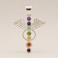 Colgantes devocionales de la India - Baño de plata (cordón de 45 cm) - Ángel Chakra