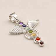 Colgantes devocionales de la India - Baño de plata (cordón de 45 cm) - Ángel Chakra