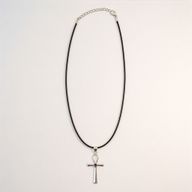 Colgante devocional hindú - Plateado con baño de plata (cordón de 45 cm) - Símbolo Ankh de la Vida Eterna