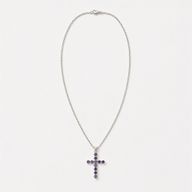 Colgante devocional de la India - Plateado con baño de plata (cadena de 45 cm) - Crucifijo Ionite