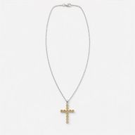 Colgante devocional indio - plateado (cadena de 45 cm) - crucifijo de citrino
