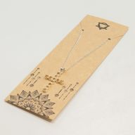 Colgante devocional indio - plateado (cadena de 45 cm) - crucifijo de citrino