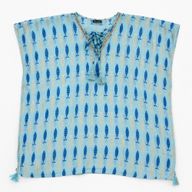 Nomad Sari En la colección On the Med - Kaftán - Turquesa y Azul Estampado de Peces Audaz