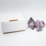Puntas pulidas de piedras preciosas - amatista grado A (aprox. 5-6 piezas)