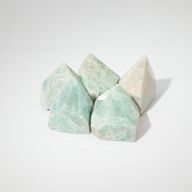 Puntas de gema pulidas - amazonita india (aprox. 5-6 piezas)
