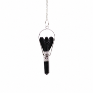 Péndulo de ángel con anillo de ágata negra