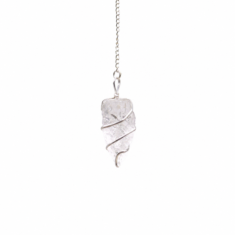 Raw Gemstone Pendulum - Rock Quartz