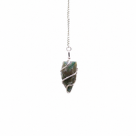 Raw Gemstone Pendulum - Moss Agate