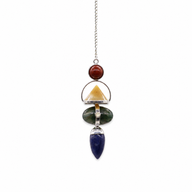 Four Elements Gemstone Pendulum - Red Jasper, Yellow Adventurine, Moss Agate, Sodalite & Moonstone