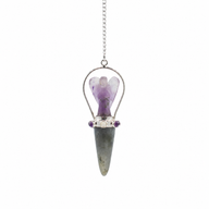 Veilwalker - Péndulo de ángel de dos piezas - Pulsera de chakras - Labradorita y amatista