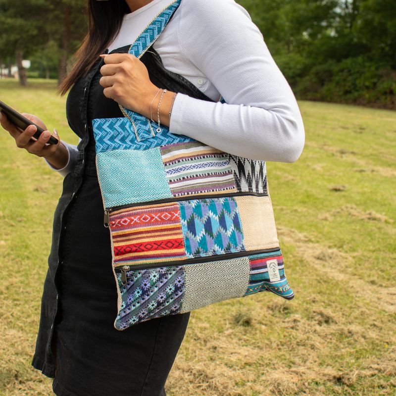Bolso Tote Patchwork de Katmandú - Diseño Dhaka (37x38 cm)