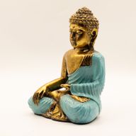 Buda turquesa y dorado - grande