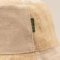 Sombrero bohemio de cáñamo y algodón con parches - Natural