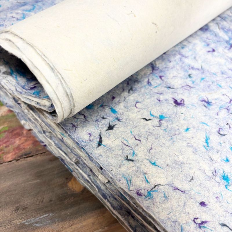 Lokta Craft / Papel de regalo (51x76cm) - Algodón azul